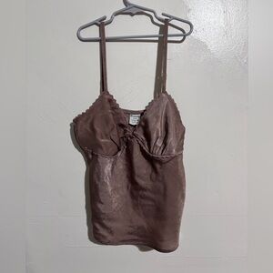 Brown Satin Camisole Top‎ women’s medium nwot